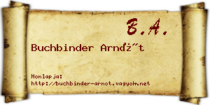 Buchbinder Arnót névjegykártya